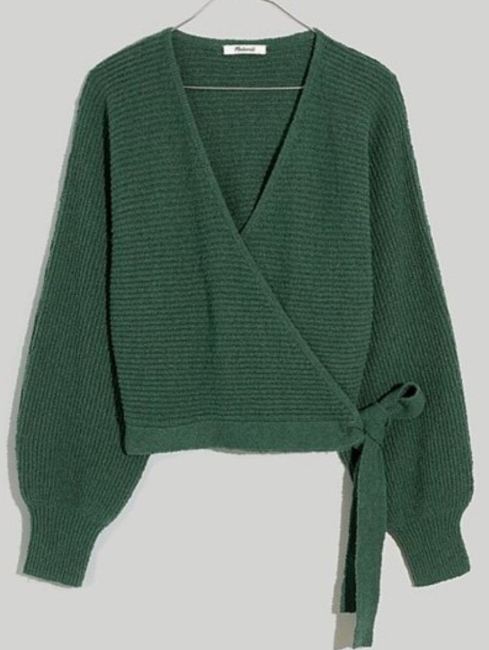 Madewell Pasha Wrap V-Neck Sweater Simply Sage Size XS
